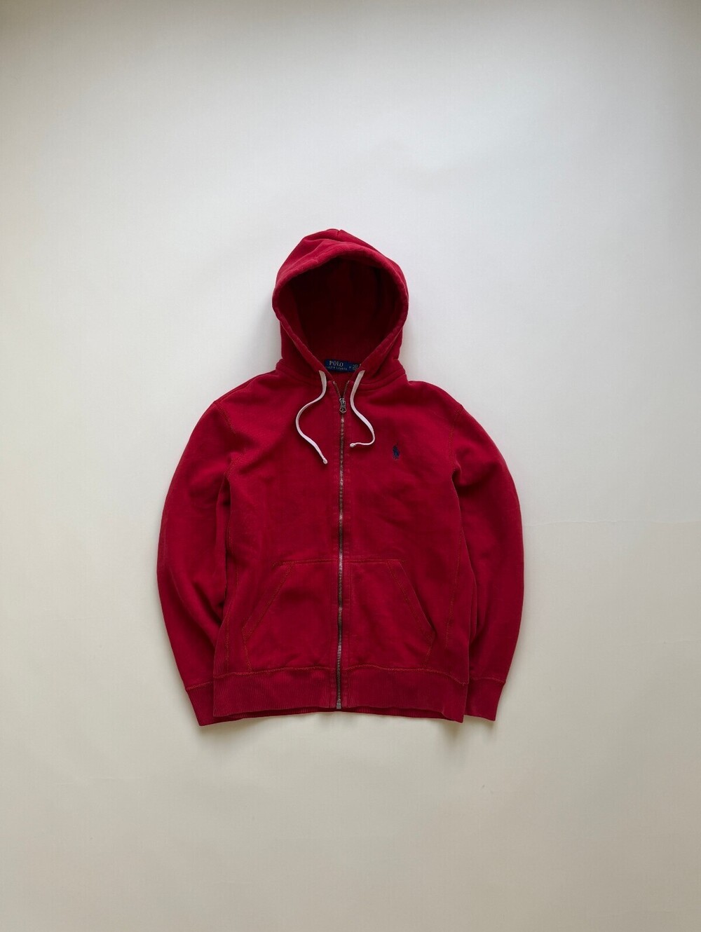 Vintage 90's Polo Ralph Lauren Red Heavy-weight Full-zip hoodie